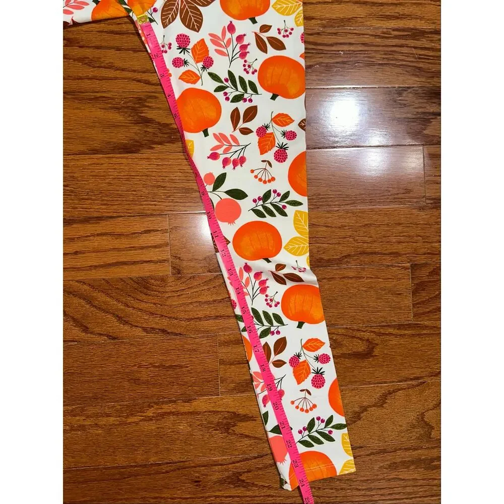 NWT Children's Place Girls Pumpkin Floral Fall Leggings Size L 10/12